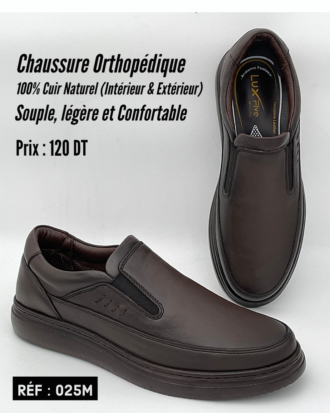 Luxmark.tn - 😎 Chaussures orthopédiques en cuir véritable (100